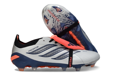 Adidas Predator 26 Elite Fold-Over Tongue FG Football Boots - Gray/Navy Blue/Orange