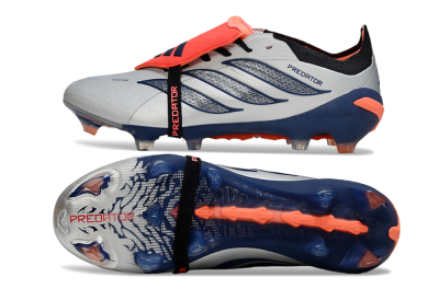 Adidas Predator 26 Elite Fold-Over Tongue FG Football Boots - Gray/Navy Blue/Orange