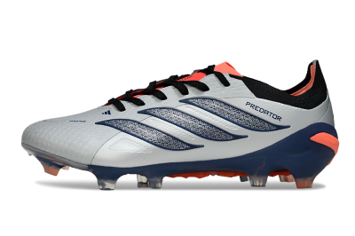 Adidas Predator 26 Elite FG Football Boots - Silver/Navy Blue/Neon Orange