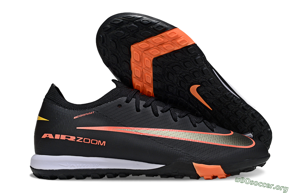 Nike Air Zoom Mercurial Vapor 16 Elite TF Football Shoes - Black/Electric Orange/Gold Rush 2