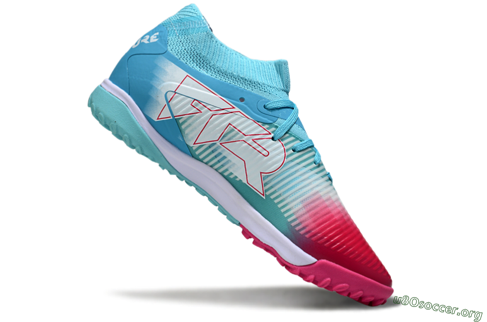 Puma Future 8 Ultimate TF Football Shoes - Aqua/Coral Pink/Soft Blue 4