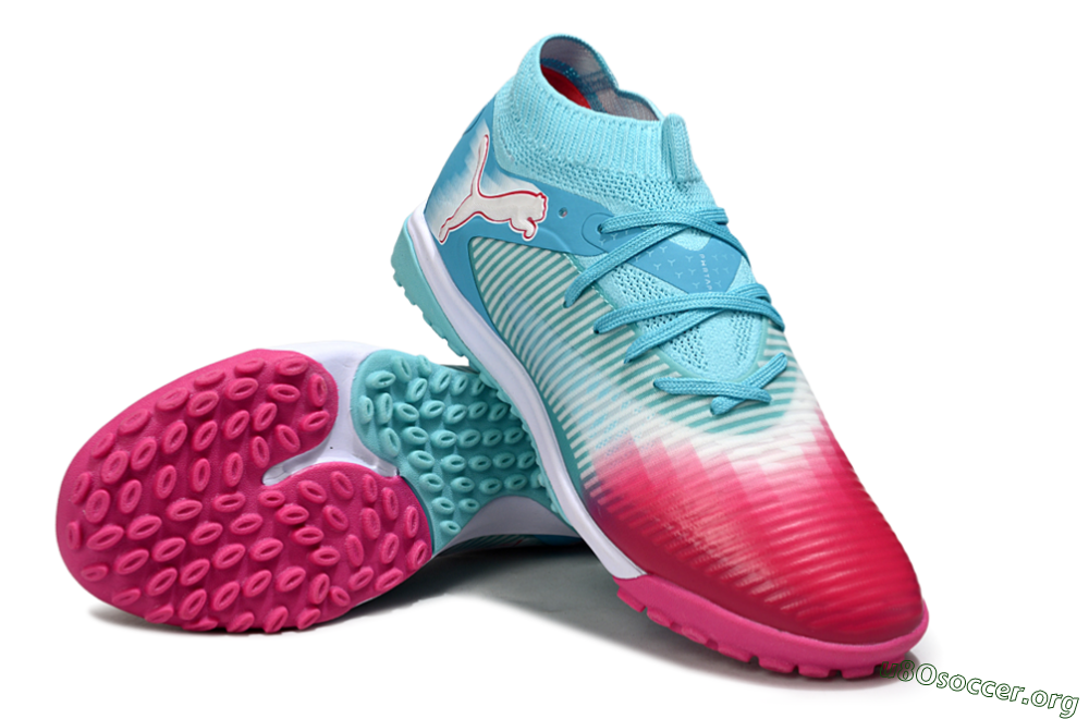 Puma Future 8 Ultimate TF Football Shoes - Aqua/Coral Pink/Soft Blue 0