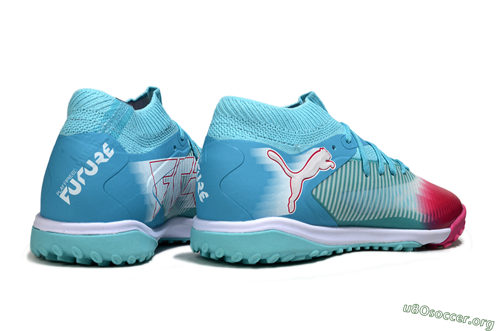 Puma Future 8 Ultimate TF Football Shoes - Aqua/Coral Pink/Soft Blue 6