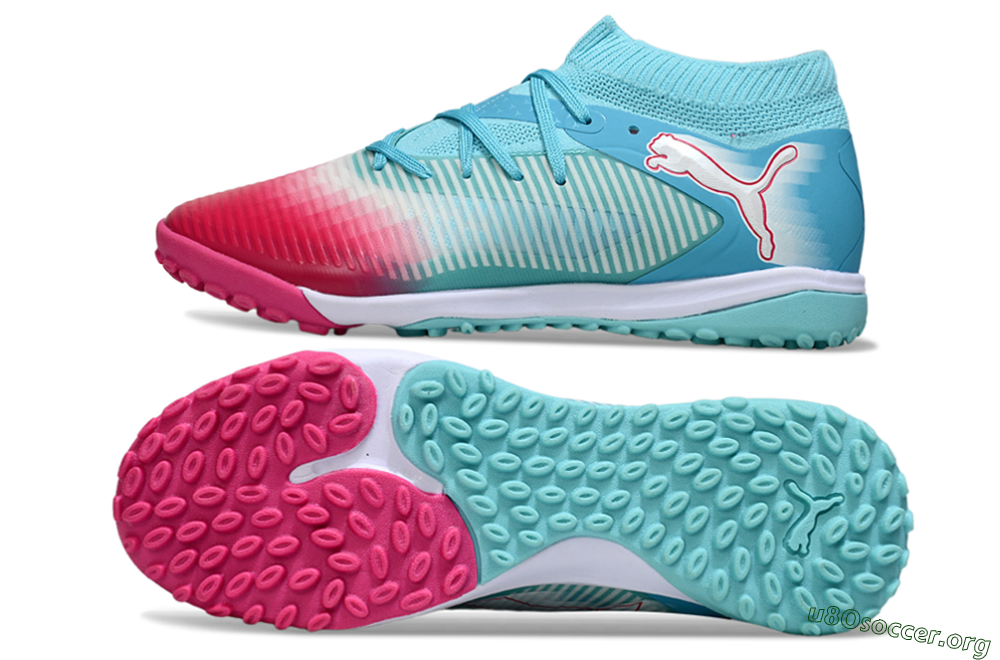 Puma Future 8 Ultimate TF Football Shoes - Aqua/Coral Pink/Soft Blue 1