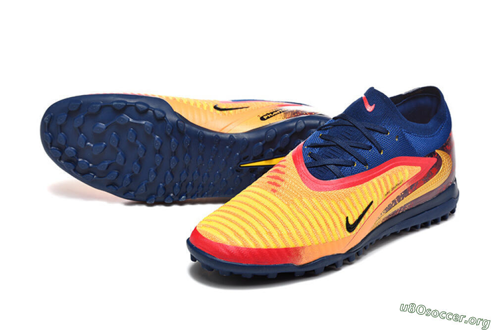 Nike Phantom 6 Low Elite TF Football Shoes - Yellow/Fiery Red/Navy Blue 0