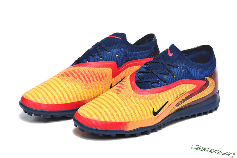 Nike Phantom 6 Low Elite TF Football Shoes - Yellow/Fiery Red/Navy Blue 5