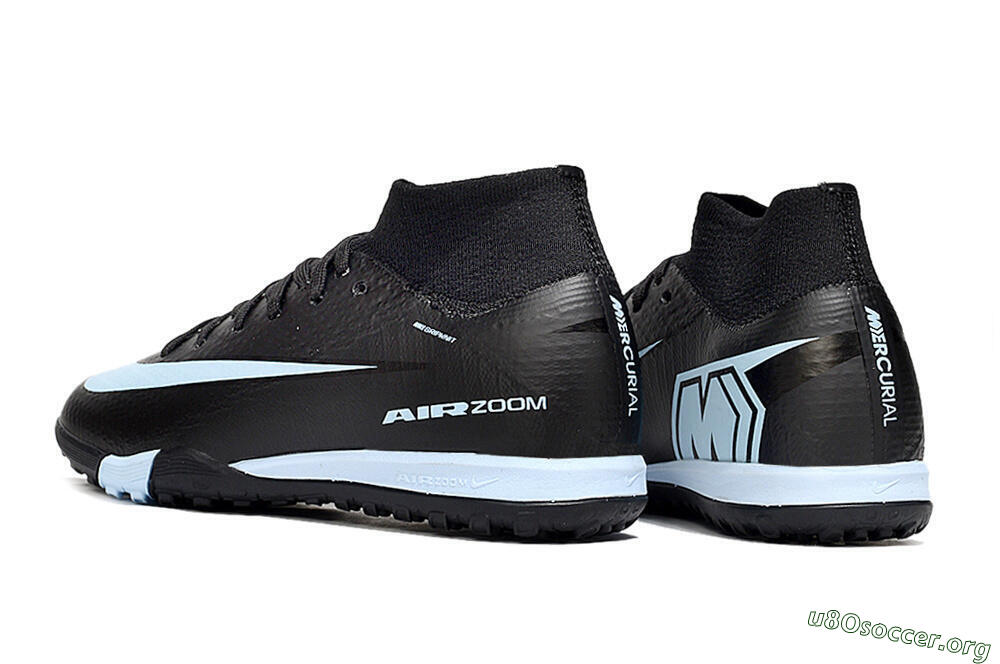 Nike Air Zoom Mercurial Superfly 10 Elite TF Football Shoes - Black/Sky Blue/Black 4