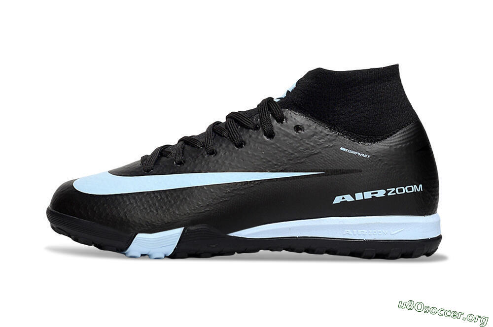 Nike Air Zoom Mercurial Superfly 10 Elite TF Football Shoes - Black/Sky Blue/Black 3