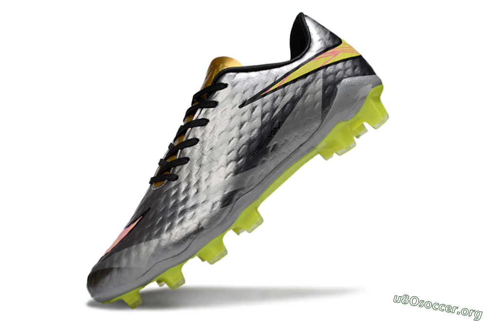 Nike Hypervenom Phantom FG Football Boots - Gray/Neon Yellow/Metallic Silver 6