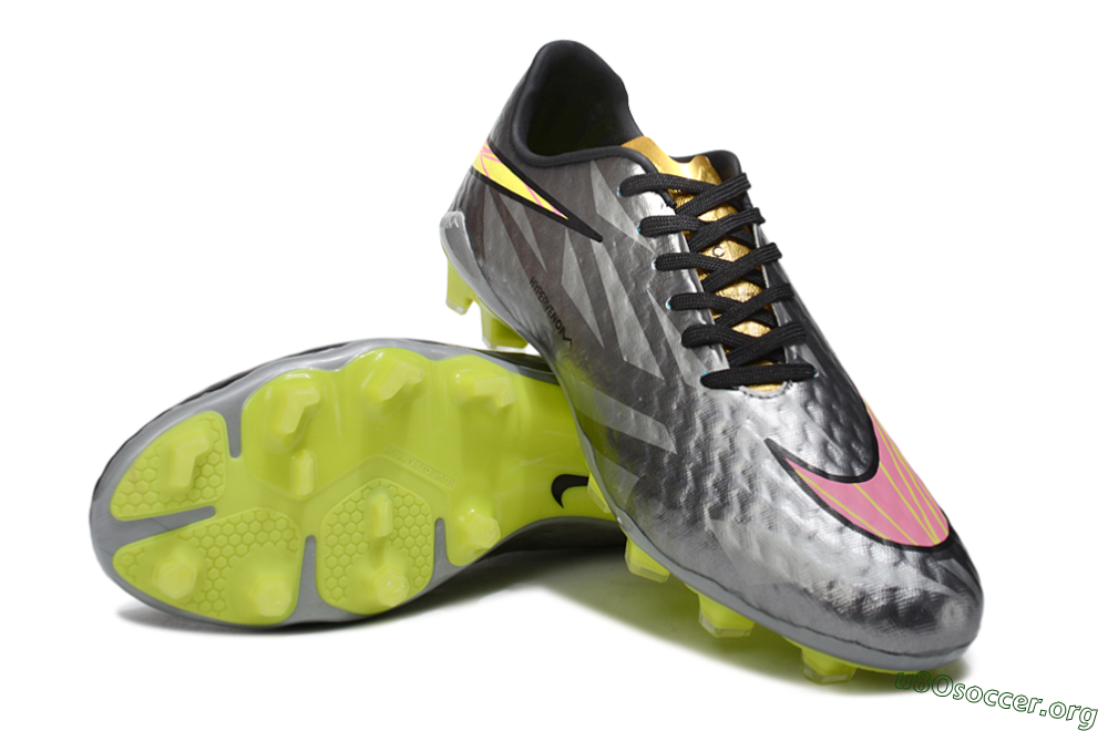 Nike Hypervenom Phantom FG Football Boots - Gray/Neon Yellow/Metallic Silver 4