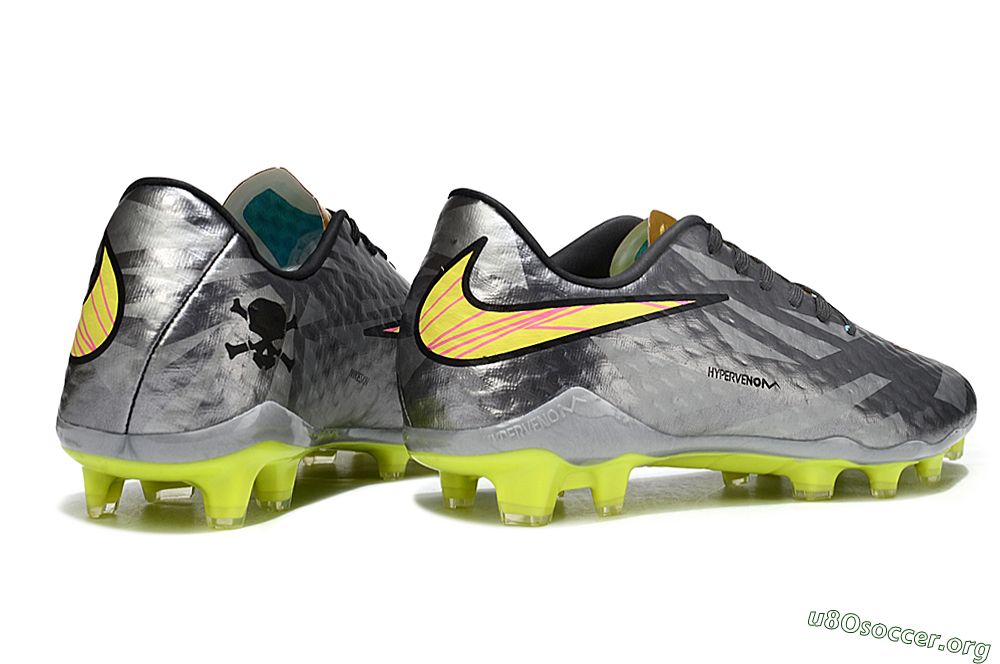 Nike Hypervenom Phantom FG Football Boots - Gray/Neon Yellow/Metallic Silver 7