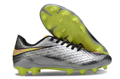 Nike Hypervenom Phantom FG Football Boots - Gray/Neon Yellow/Metallic Silver