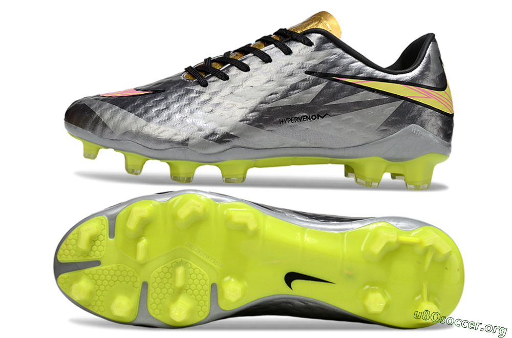 Nike Hypervenom Phantom FG Football Boots - Gray/Neon Yellow/Metallic Silver 1