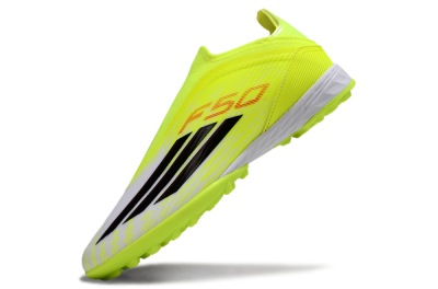 Adidas F50 Elite Laceless TF Football Shoes - Yellow/Neon Yellow/Crisp White