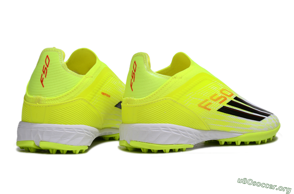Adidas F50 Elite Laceless TF Football Shoes - Yellow/Neon Yellow/Crisp White 7