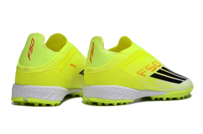 Adidas F50 Elite Laceless TF Football Shoes - Yellow/Neon Yellow/Crisp White