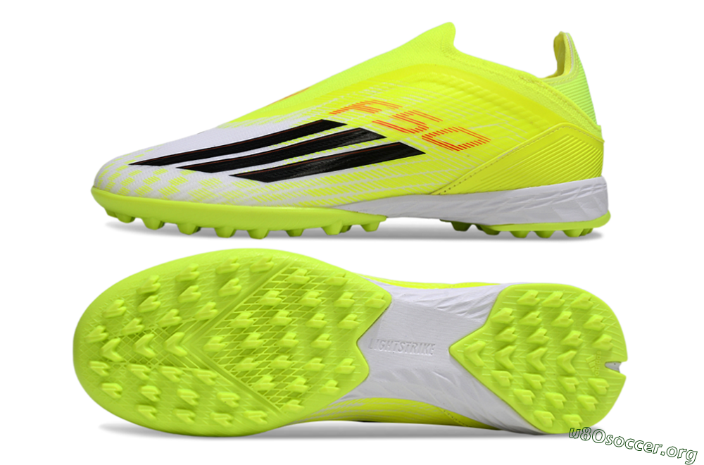 Adidas F50 Elite Laceless TF Football Shoes - Yellow/Neon Yellow/Crisp White 1