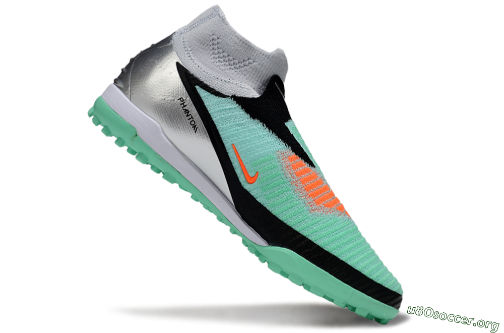Nike Phantom 6 High Elite TF Football Shoes - Green/Aqua Mint/Neon Orange 5