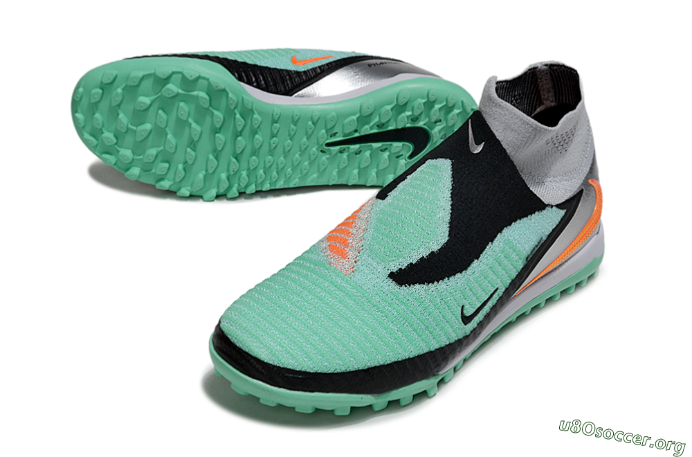 Nike Phantom 6 High Elite TF Football Shoes - Green/Aqua Mint/Neon Orange 0