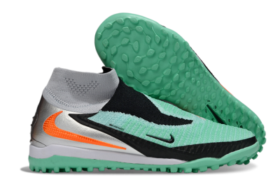 Nike Phantom 6 High Elite TF Football Shoes - Green/Aqua Mint/Neon Orange