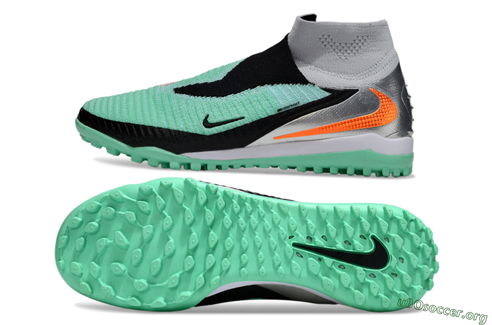 Nike Phantom 6 High Elite TF Football Shoes - Green/Aqua Mint/Neon Orange 1