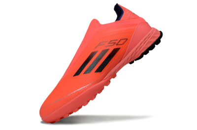 Adidas F50 Elite Laceless TF Football Shoes - Coral/Bright Coral/Black