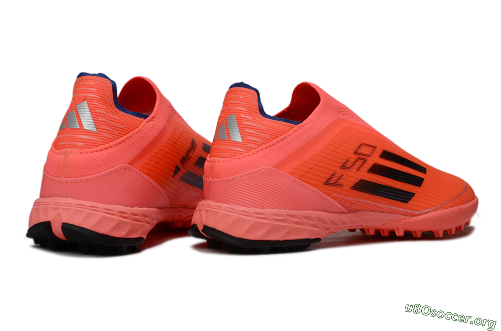 Adidas F50 Elite Laceless TF Football Shoes - Coral/Bright Coral/Black 6