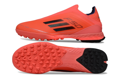 Adidas F50 Elite Laceless TF Football Shoes - Coral/Bright Coral/Black