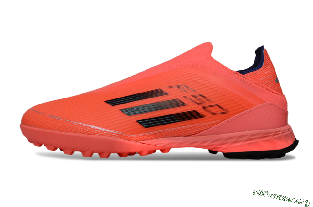 Adidas F50 Elite Laceless TF Football Shoes - Coral/Bright Coral/Black 3