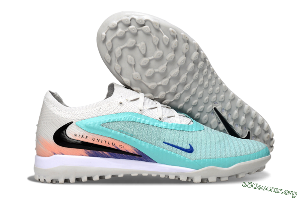 Nike Phantom 6 Low Elite TF Football Shoes - Aqua/Sky Blue/Coral Orange 2