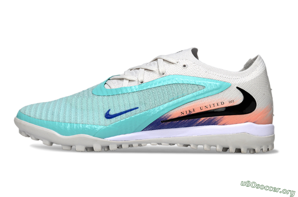 Nike Phantom 6 Low Elite TF Football Shoes - Aqua/Sky Blue/Coral Orange 3