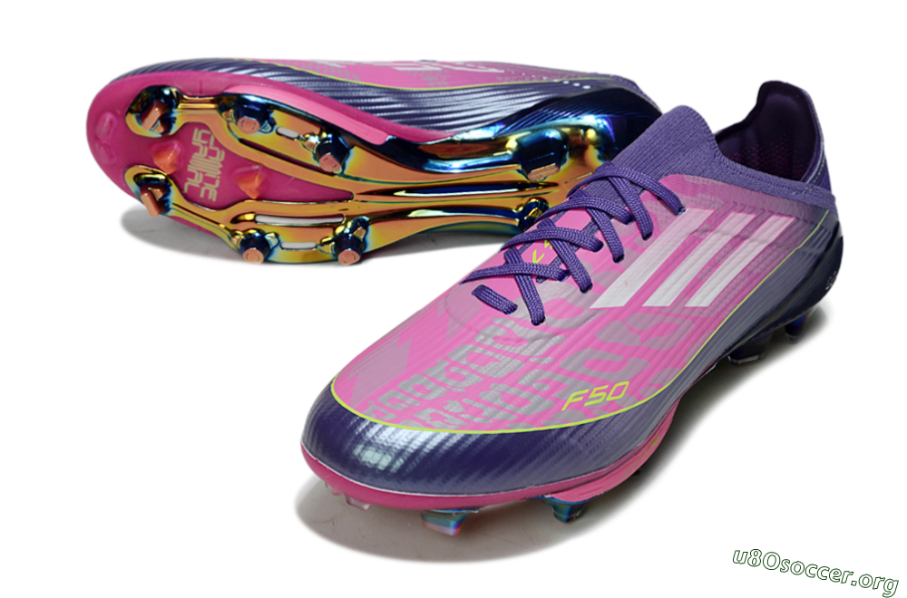Adidas F50 Elite Lightstrike Pro FG Football Boots - Pink/Neon Yellow/Deep Purple 0
