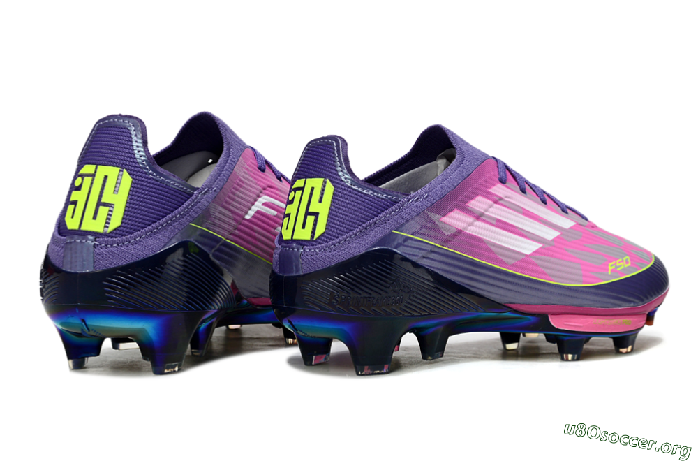 Adidas F50 Elite Lightstrike Pro FG Football Boots - Pink/Neon Yellow/Deep Purple 7