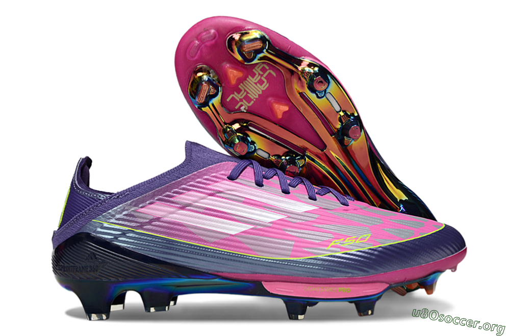 Adidas F50 Elite Lightstrike Pro FG Football Boots - Pink/Neon Yellow/Deep Purple 2