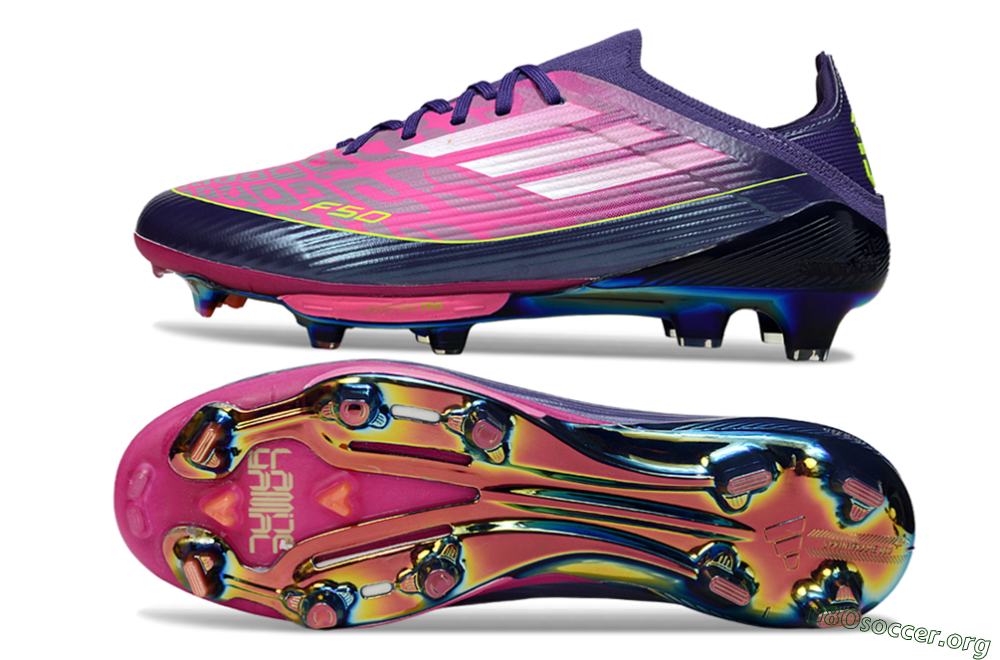 Adidas F50 Elite Lightstrike Pro FG Football Boots - Pink/Neon Yellow/Deep Purple 1