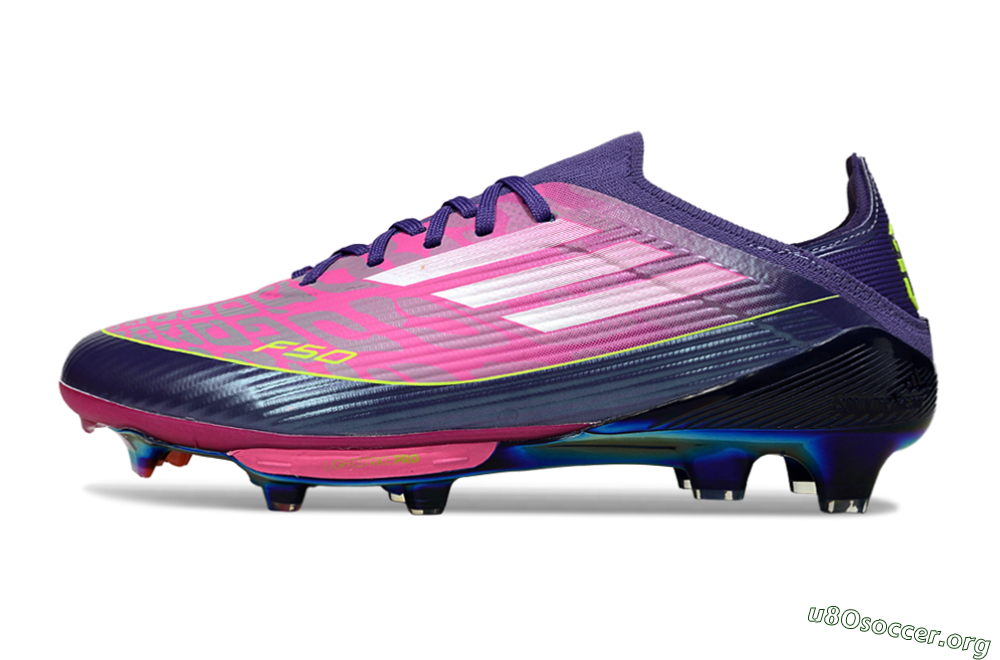 Adidas F50 Elite Lightstrike Pro FG Football Boots - Pink/Neon Yellow/Deep Purple 3