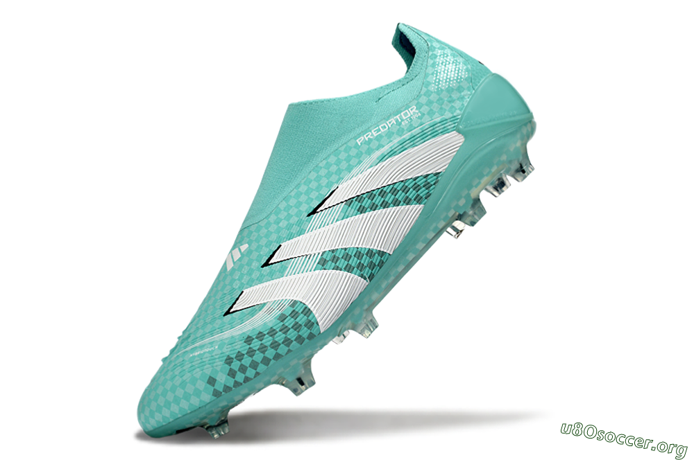 Adidas Predator 25 Elite Laceless FG Football Boots - Aqua/Mint Green/White 5