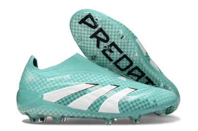 Adidas Predator 25 Elite Laceless FG Football Boots - Aqua/Mint Green/White