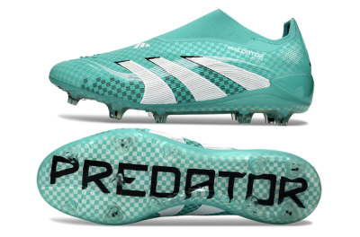 Adidas Predator 25 Elite Laceless FG Football Boots - Aqua/Mint Green/White