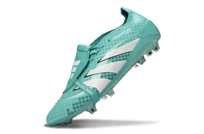 Adidas Predator 25 Elite Fold-Over Tongue FG Football Boots - Aqua/Turquoise Blue/White