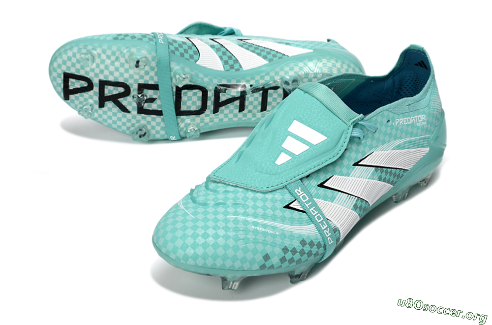 Adidas Predator 25 Elite Fold-Over Tongue FG Football Boots - Aqua/Turquoise Blue/White 0