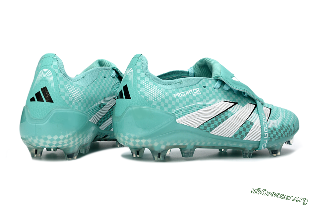 Adidas Predator 25 Elite Fold-Over Tongue FG Football Boots - Aqua/Turquoise Blue/White 6
