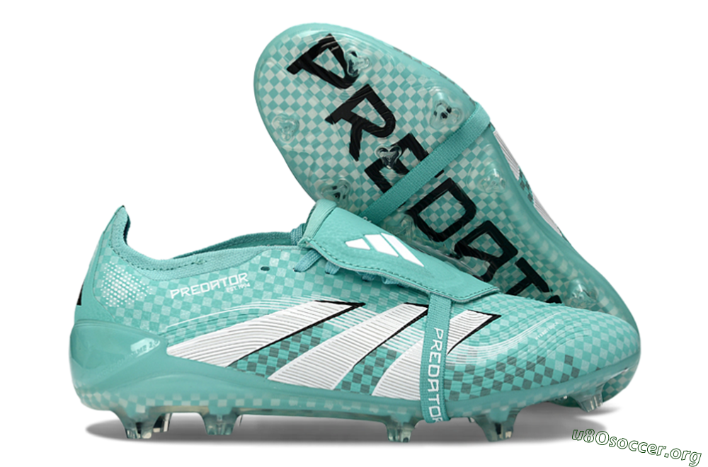 Adidas Predator 25 Elite Fold-Over Tongue FG Football Boots - Aqua/Turquoise Blue/White 2