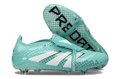 Adidas Predator 25 Elite Fold-Over Tongue FG Football Boots - Aqua/Turquoise Blue/White