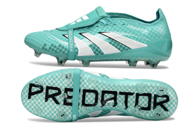 Adidas Predator 25 Elite Fold-Over Tongue FG Football Boots - Aqua/Turquoise Blue/White