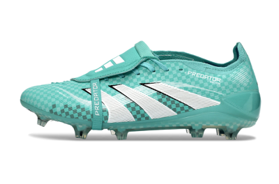 Adidas Predator 25 Elite Fold-Over Tongue FG Football Boots - Aqua/Turquoise Blue/White