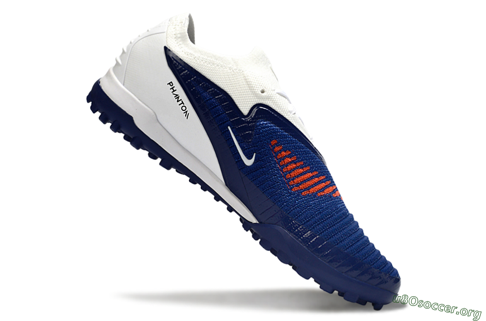 Nike Phantom 6 Low Elite TF Football Shoes - Blue/Electric Orange/White 4