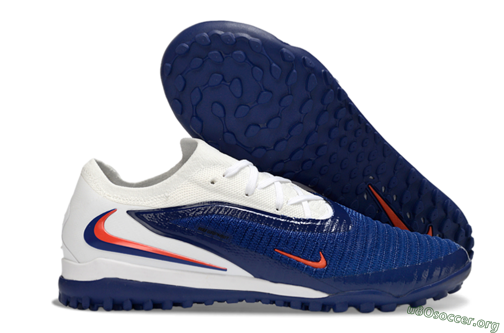 Nike Phantom 6 Low Elite TF Football Shoes - Blue/Electric Orange/White 2
