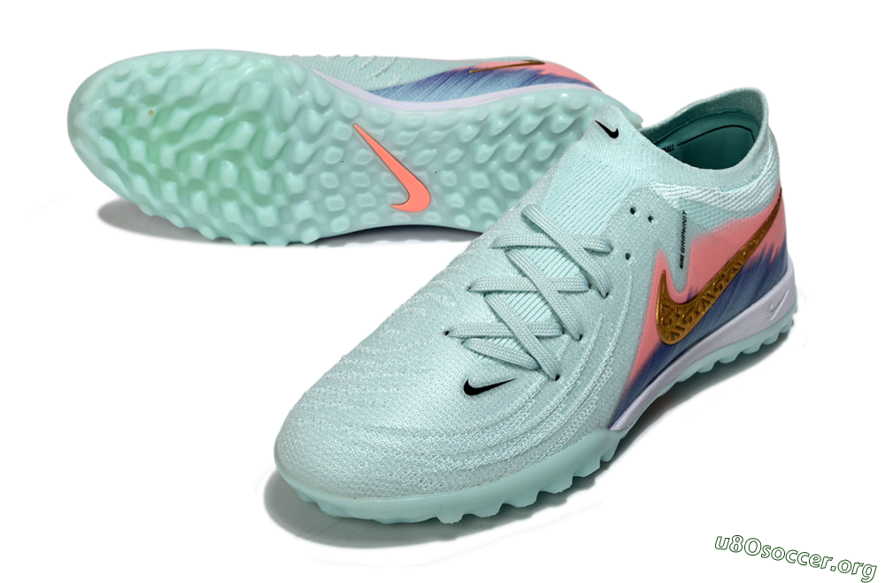 Nike Phantom GX 2 Elite TF Football Shoes - Aqua/Peach Burst/Deep Blue 0