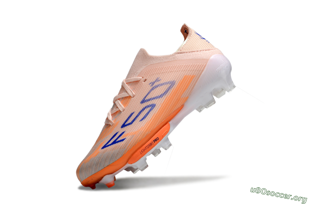 Adidas F50 Elite Lightstrike Pro FG Football Boots - Peach/Coral Burst/Deep Sky Blue 4